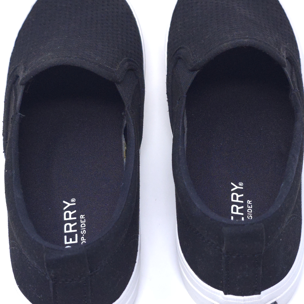 Sperry Crest Twin Gore Perf Black 9 M (B) - Picture 9 of 11